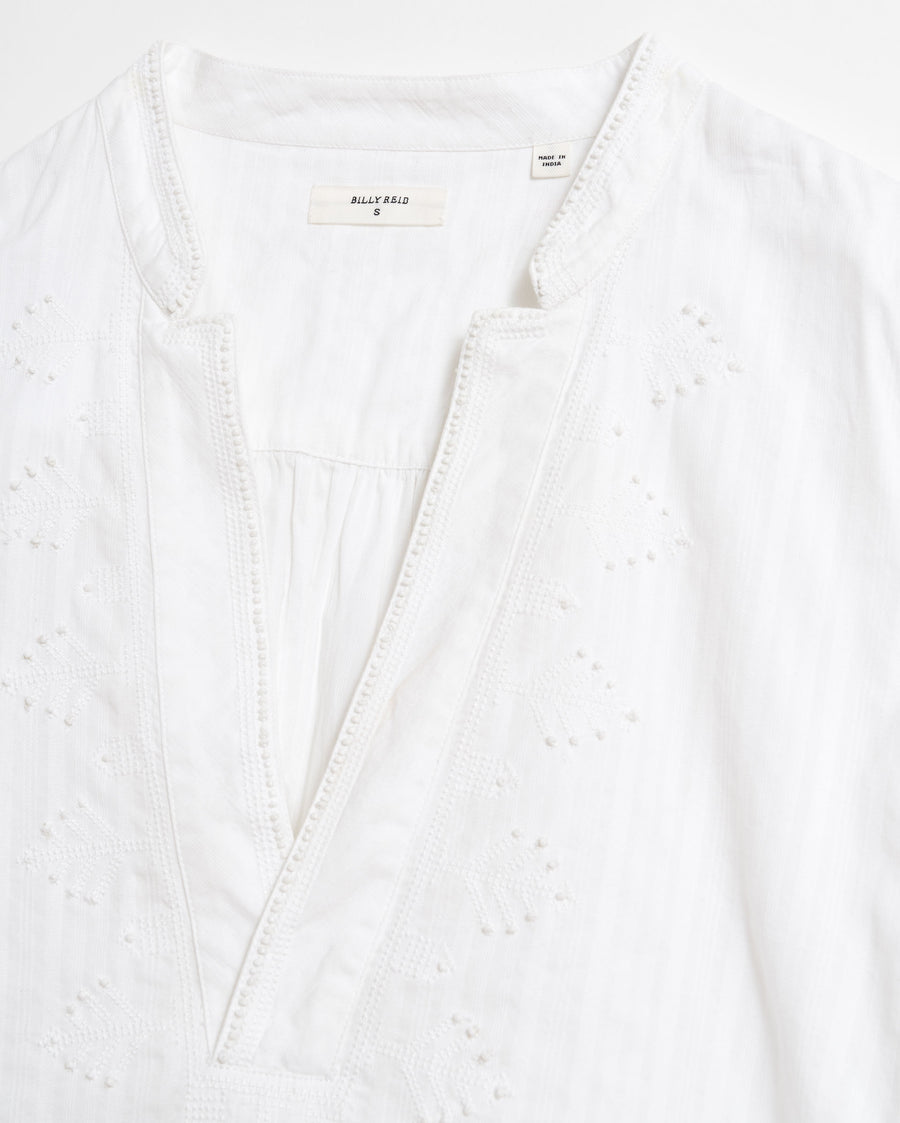 Embellished Spring Big Shirt in White