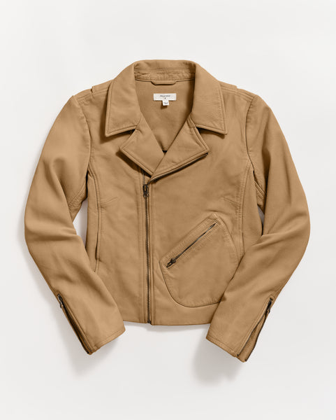 Classic Moto Leather Jacket - Soft Washed Lambskin with Antique Brass  Details – Billy Reid
