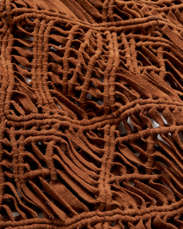 Suede Crochet Tank in Country Brown