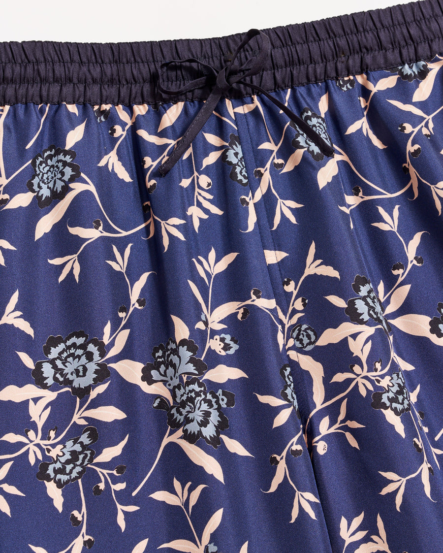 Garden Floral Printed Pant in Blue