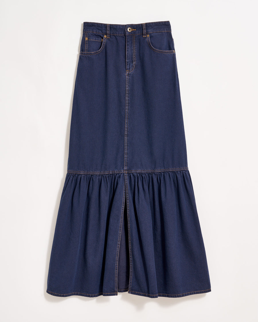 Maxi Denim Skirt in Double Dye