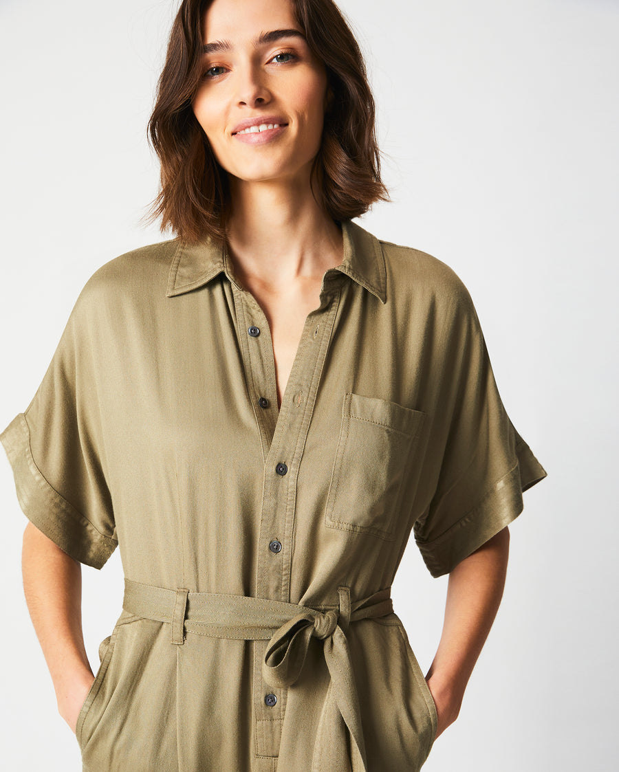 Shirt Jumpsuit in Lodge Green