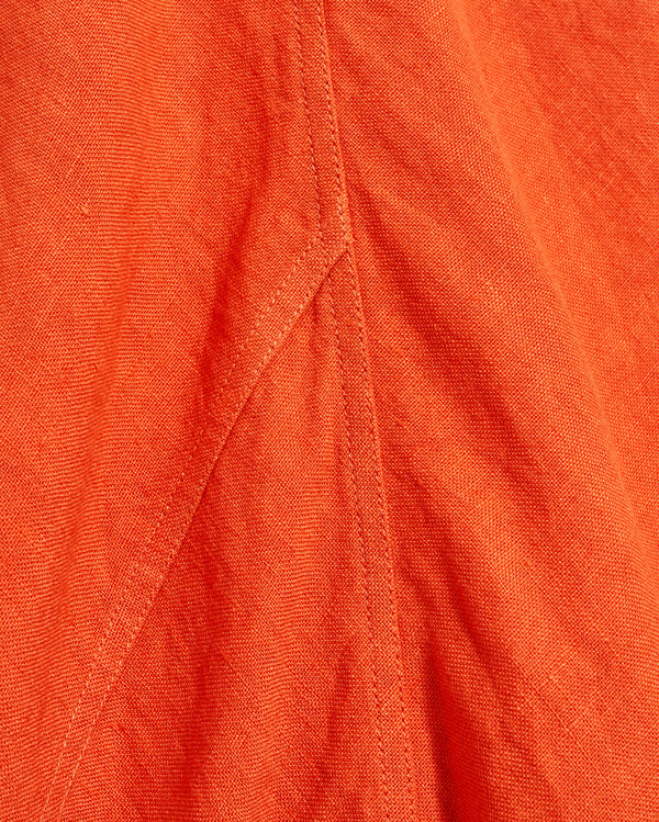 Maxi Bias Linen Dress in Terracotta