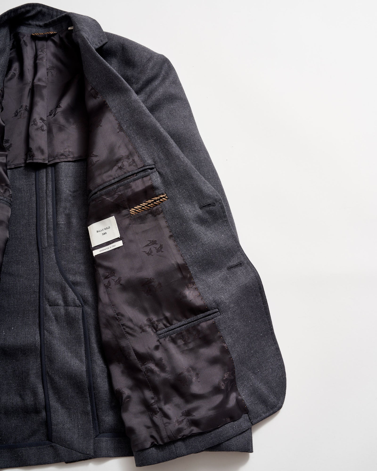 Archie Unstructured Silk-Wool Jacket - Charcoal | Billy Reid