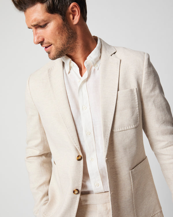 Herringbone Archie Jacket in Natural