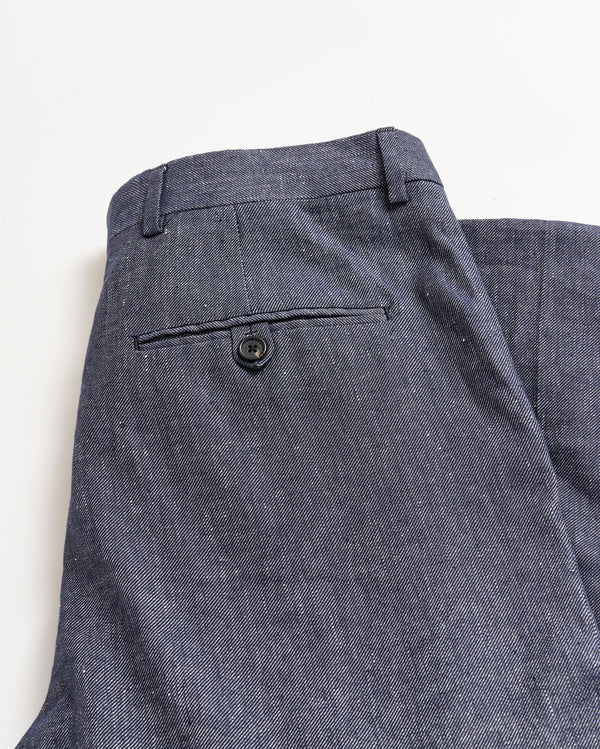 Twill Flat Front Trouser in Navy