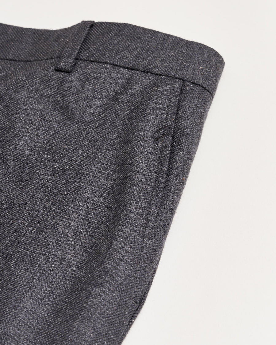 Flat Front Trouser in Charcoal