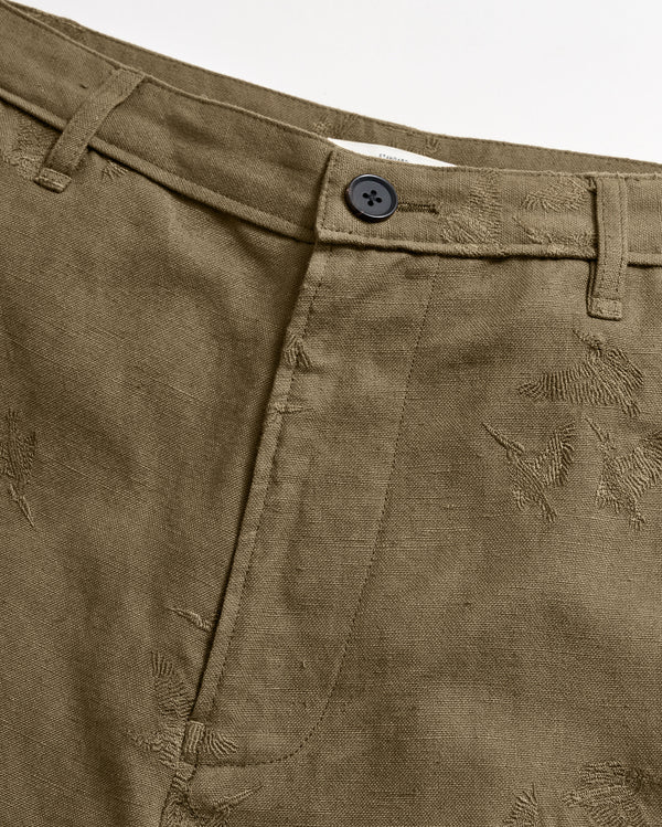 Pelican Gulf Embroidered Short in Olive