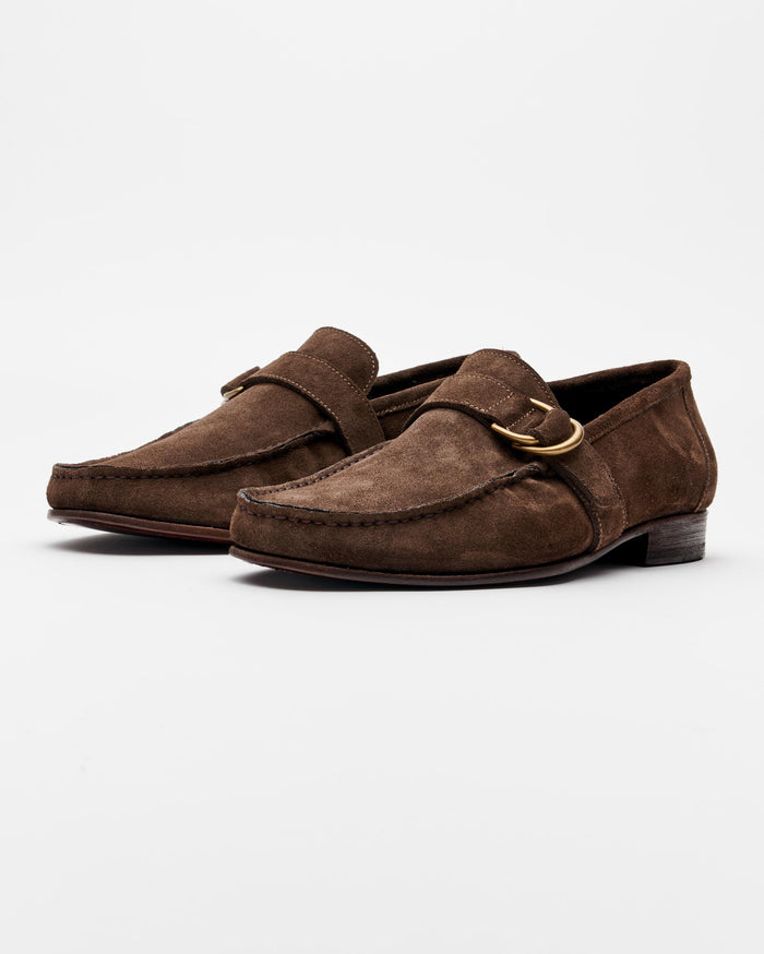 Handcrafted Italian Suede D-Ring Loafer | Billy Reid Handcrafted Italian Suede D-Ring Loafer | Billy Reid
