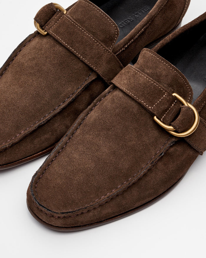 Handcrafted Italian Suede D-Ring Loafer | Billy Reid Handcrafted Italian Suede D-Ring Loafer | Billy Reid