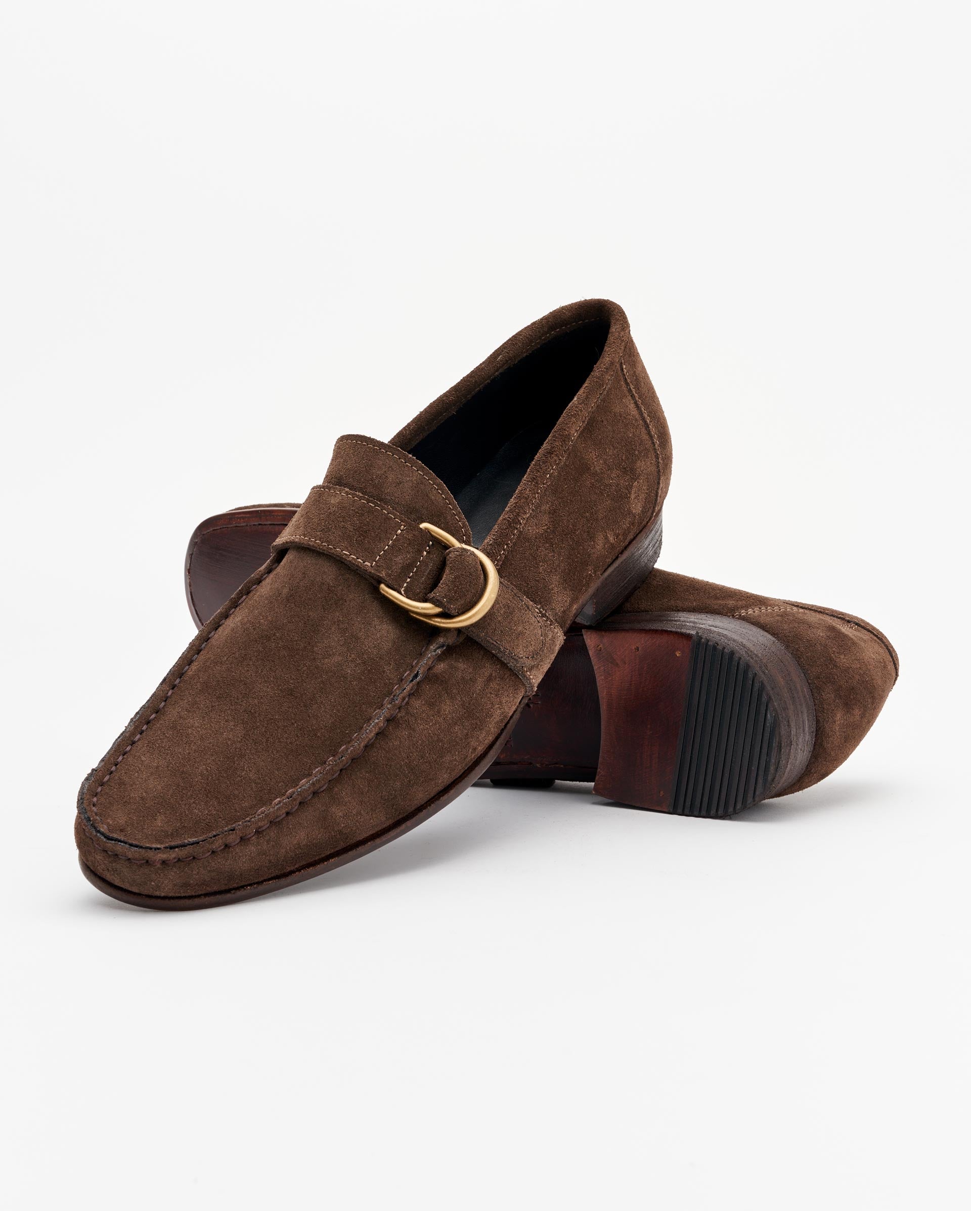 D-Ring Loafer in Olive/Brown