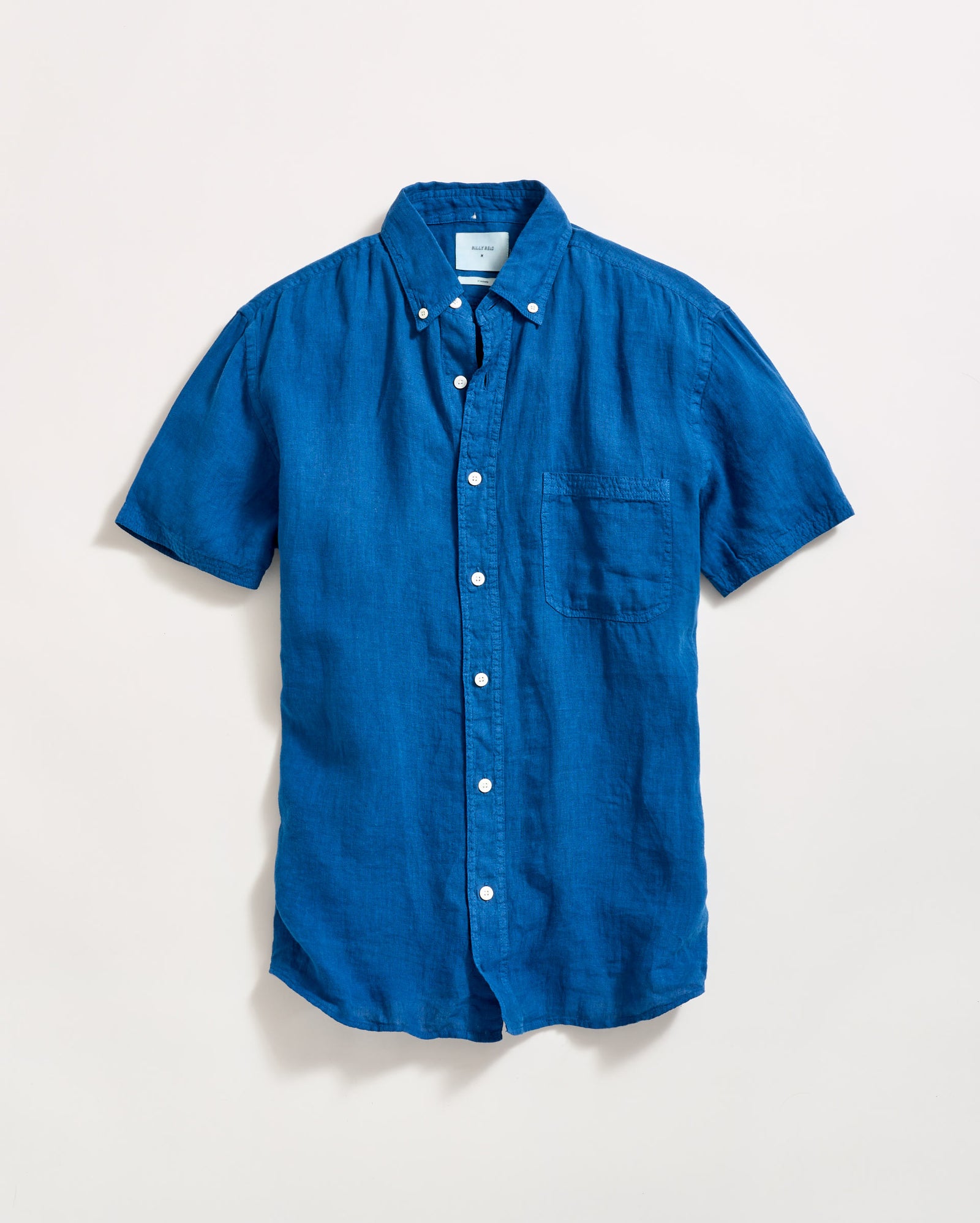 Short Sleeve Linen Tuscumbia Shirt Button Down in Dark Blue
