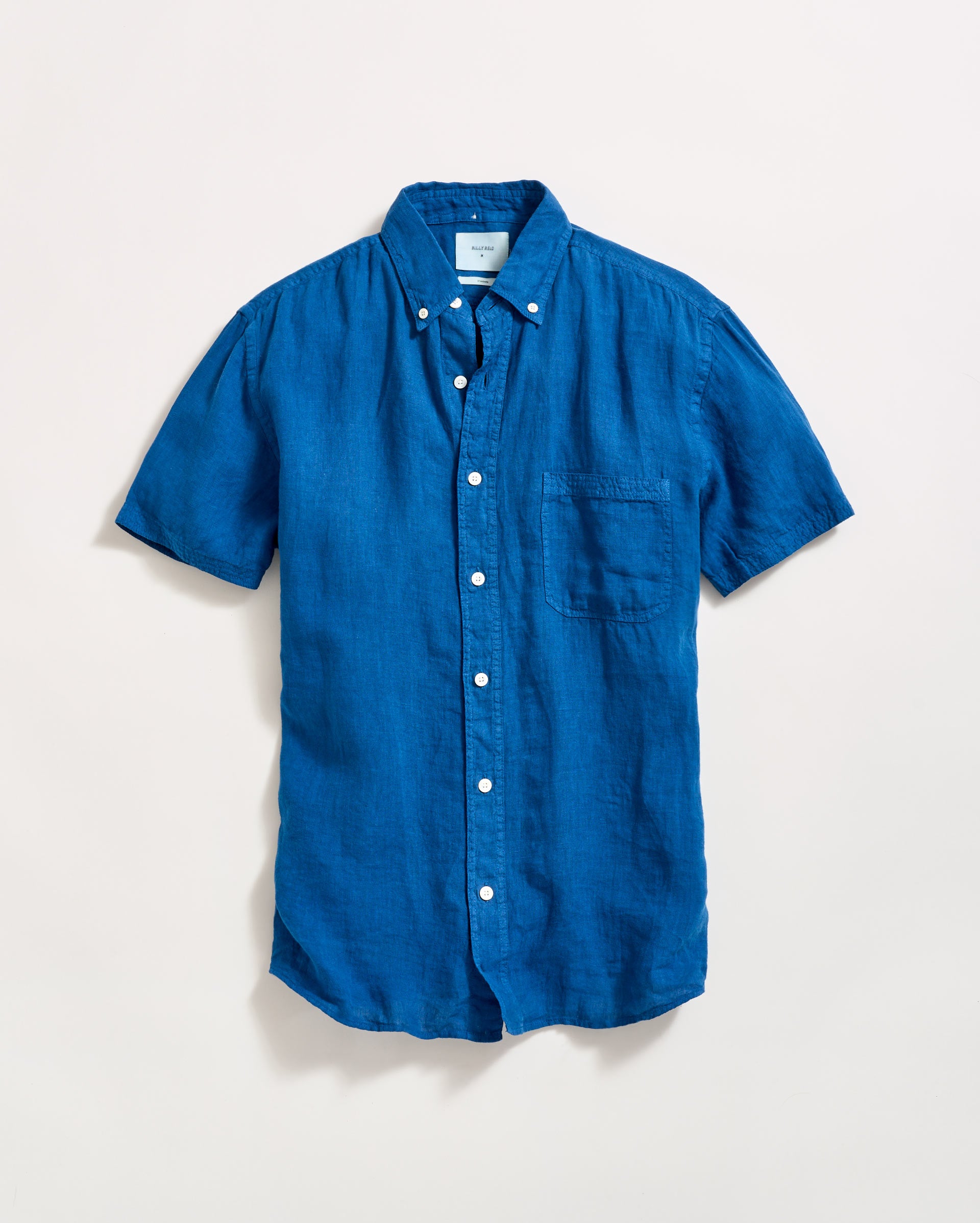Short Sleeve Linen Tuscumbia Shirt Button Down in Dark Blue