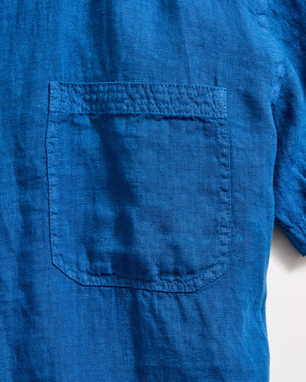 Short Sleeve Linen Tuscumbia Shirt Button Down in Dark Blue