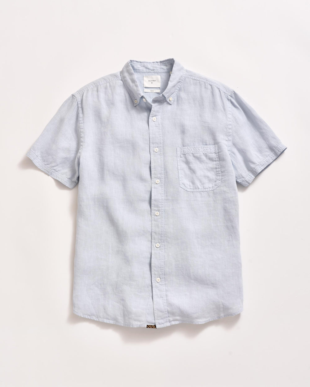 Billy Reid Short Sleeve Linen Tuscumbia Shirt Button Down in Grey Mist