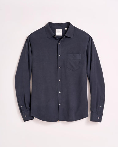 SILK JOHN T SHIRT in Carbon Blue