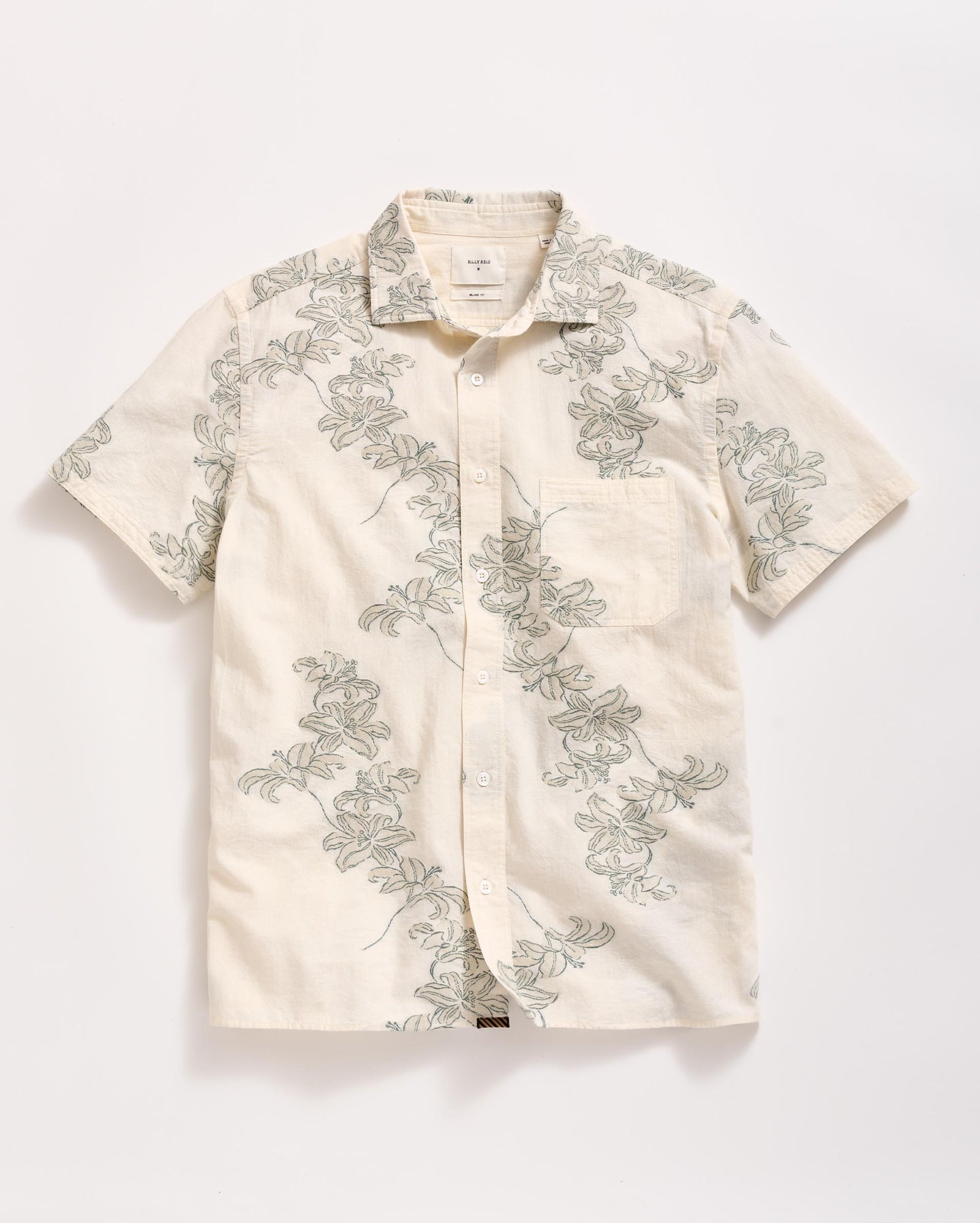 Short Sleeve Watercolor Lily Jacquard Treme Shirt in Highway Grey