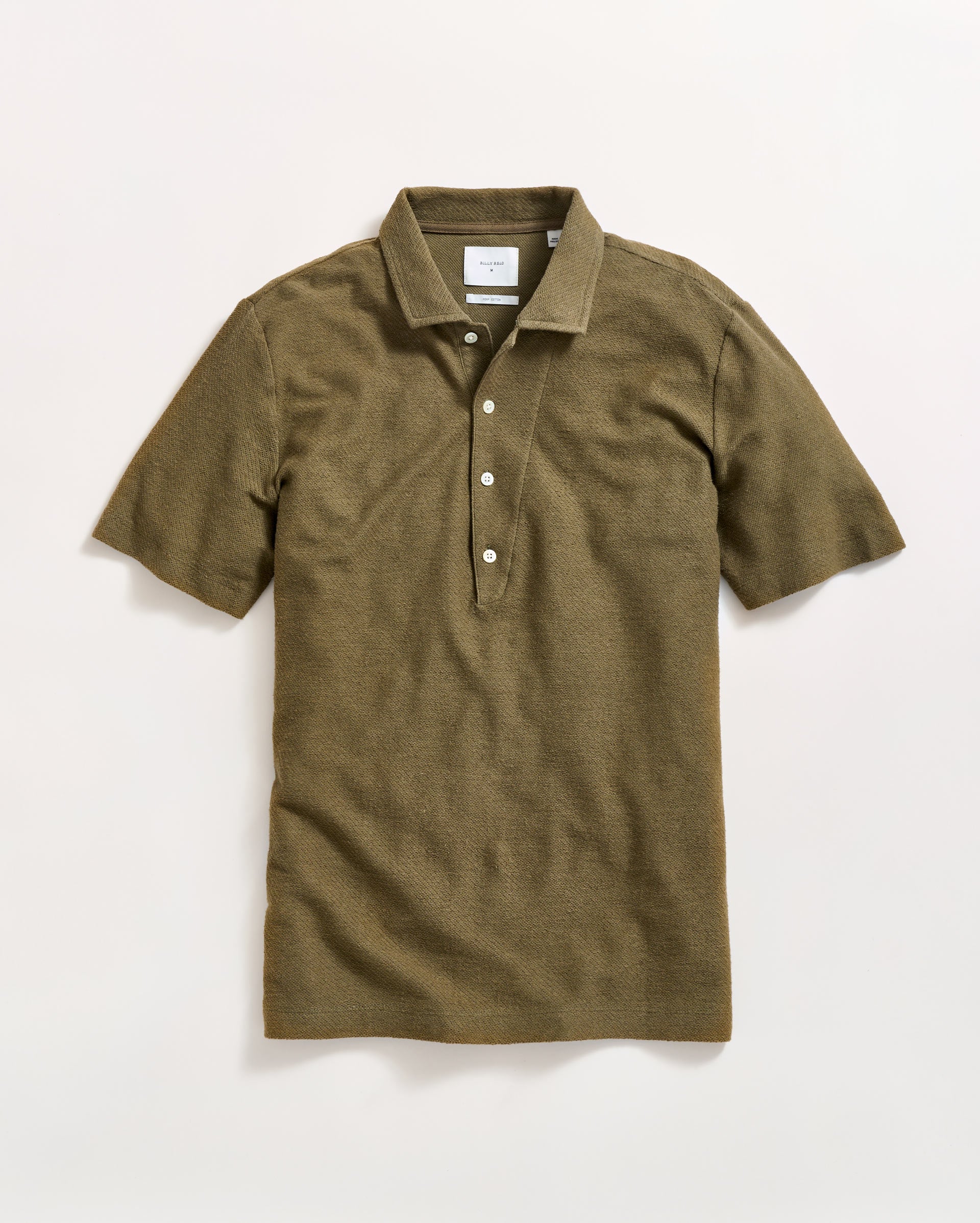 Cotton Knit Short-Sleeve Polo オリーブ 1 Olive Cotton Short Sleeve Knit Polo – Vustra