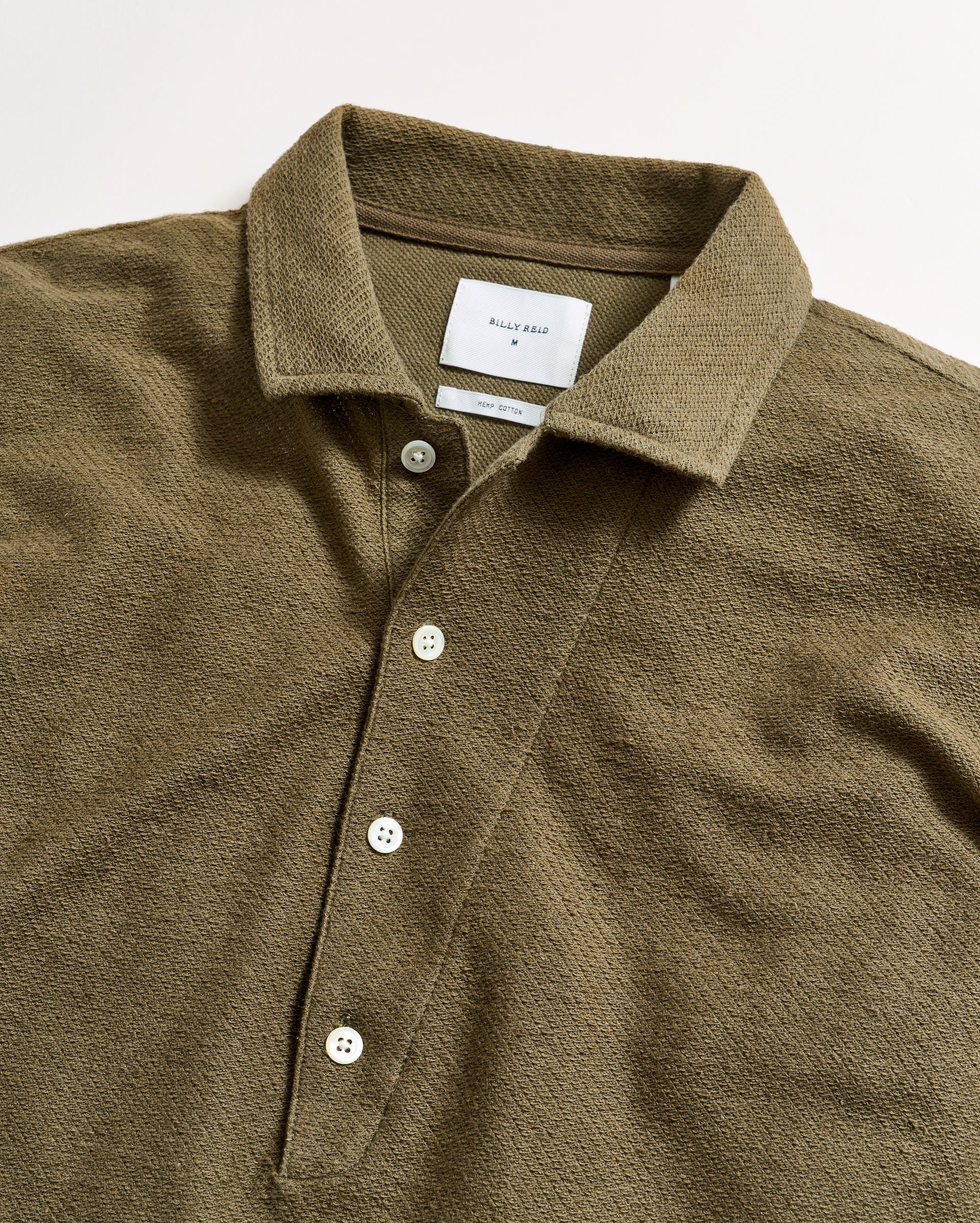 Hemp Cotton Twill Polo with Pearl Buttons | Billy Reid