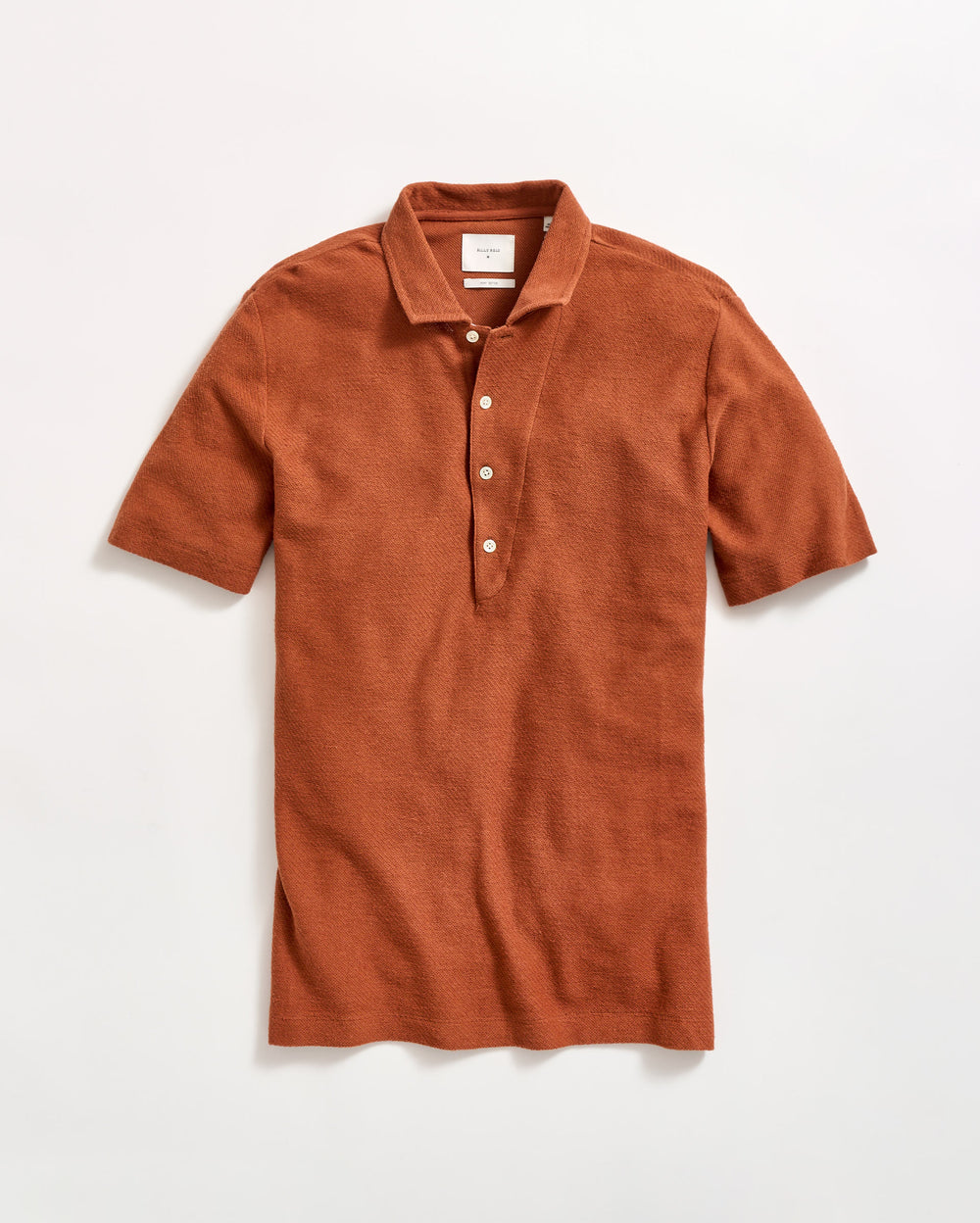 Hemp Cotton Twill Polo in Spice Brown