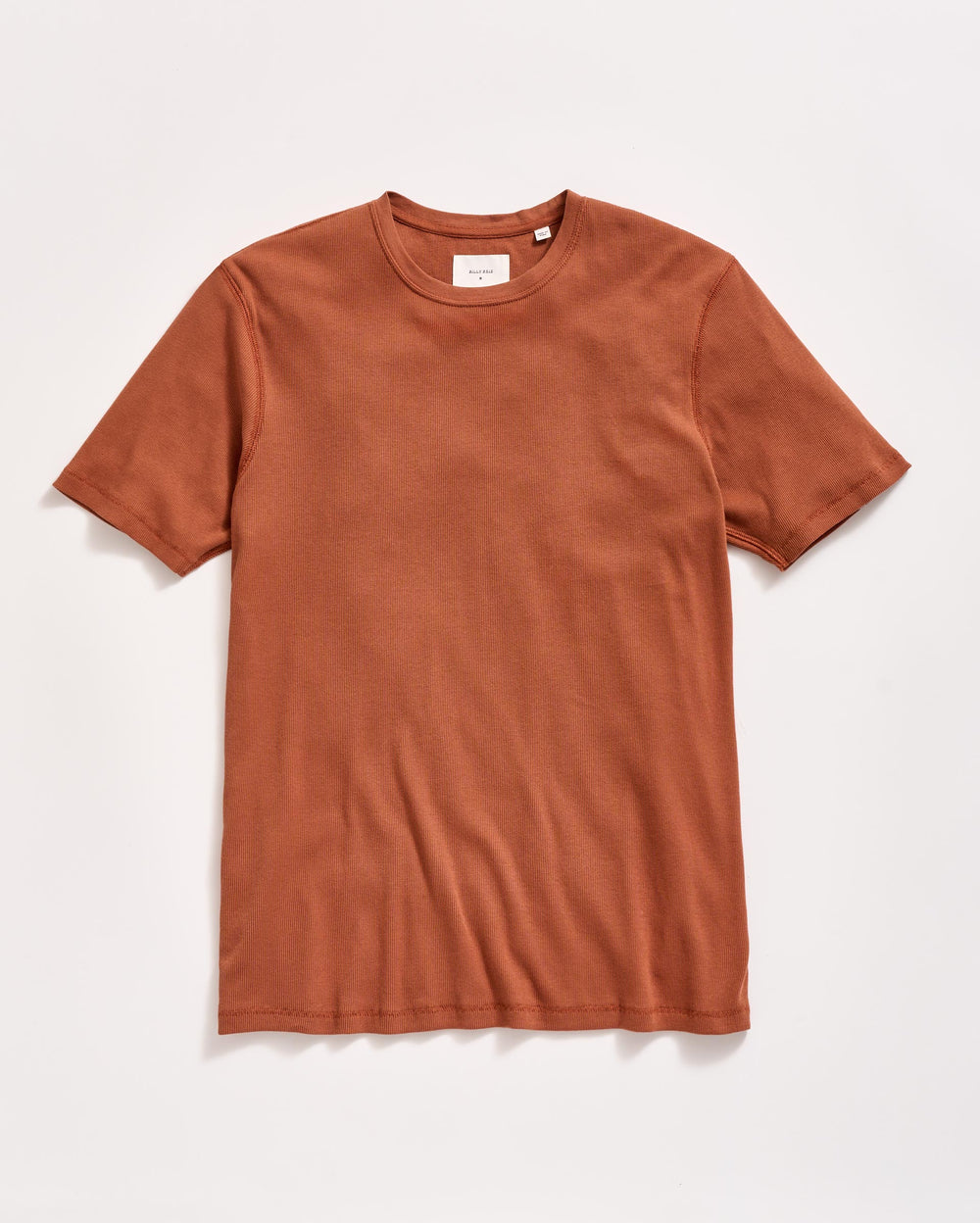 Short Sleeve Rib Crew in Spice Brown