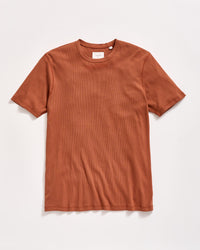 Short Sleeve Rib Crew in Spice Brown