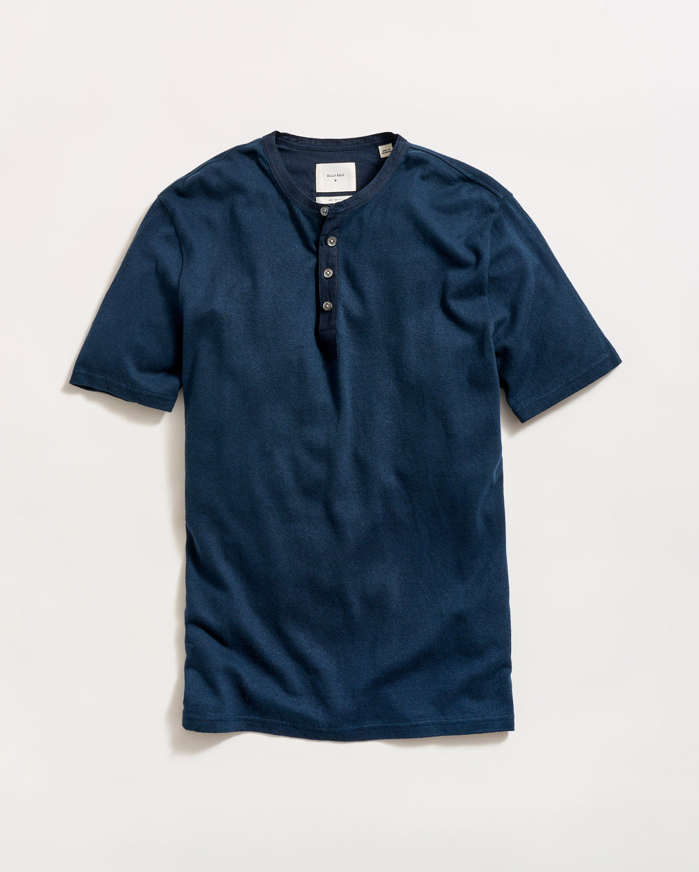 Short Sleeve Hemp Cotton Henley in Carbon Blue