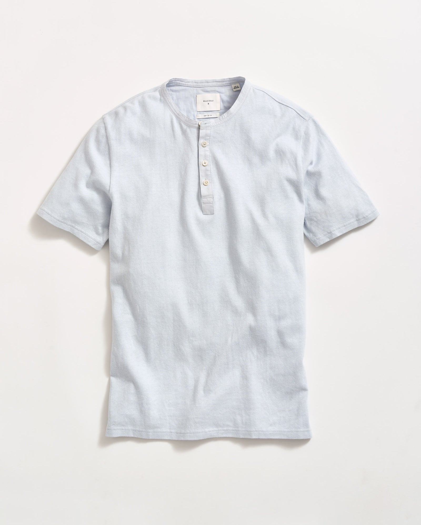 Short Sleeve Hemp Cotton Henley in Grey Mist