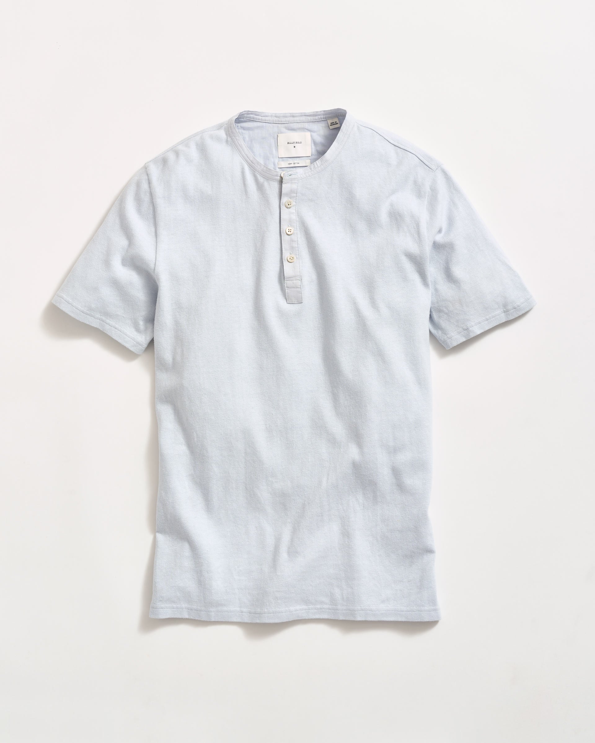 Short Sleeve Hemp Cotton Henley in Grey Mist
