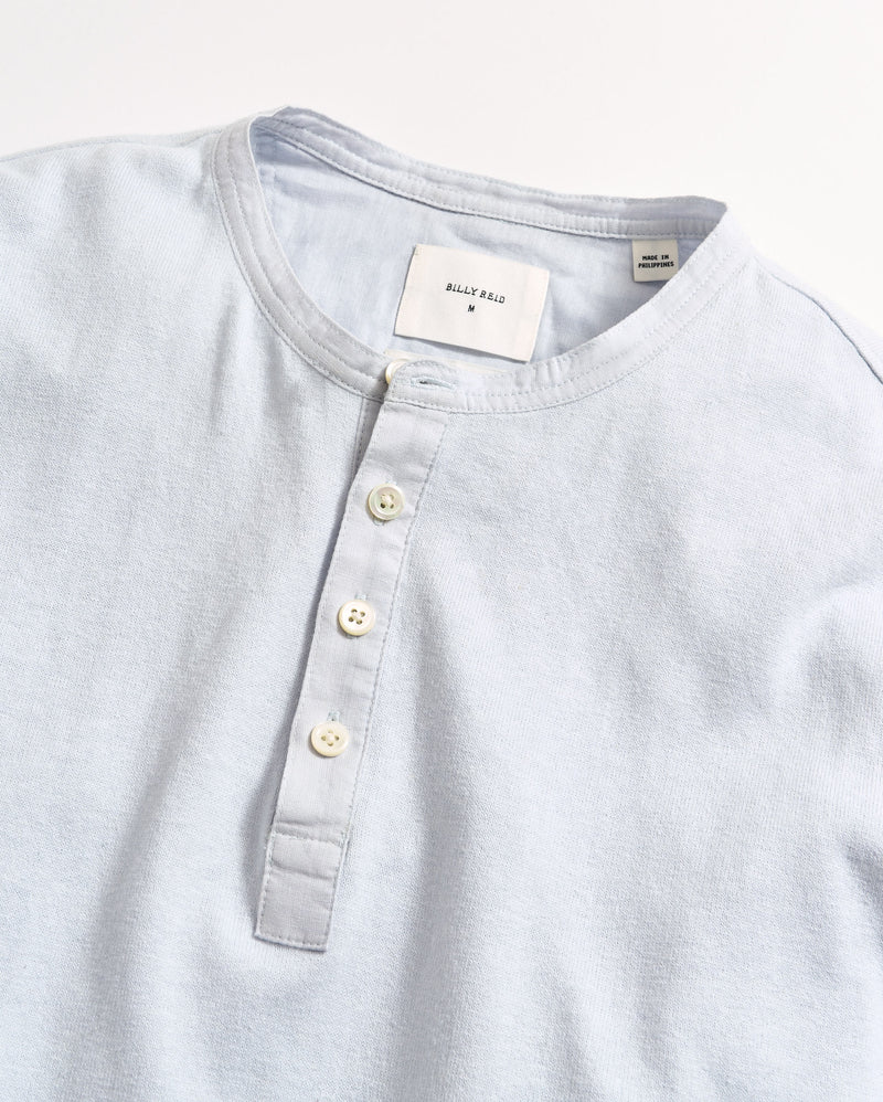 Short Sleeve Hemp Cotton Henley in Grey Mist