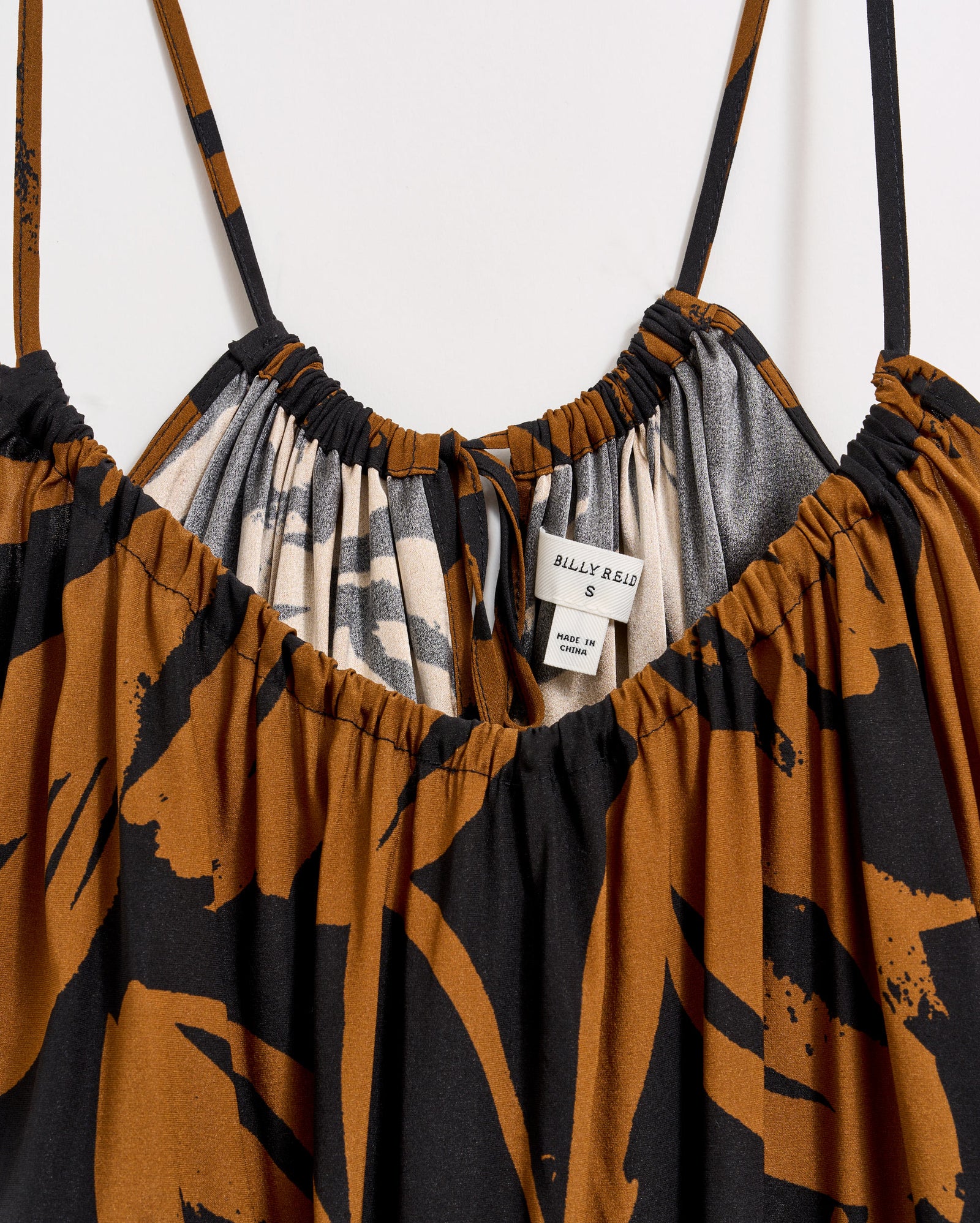 Silk Brush Stroke Floral Shirred Cami