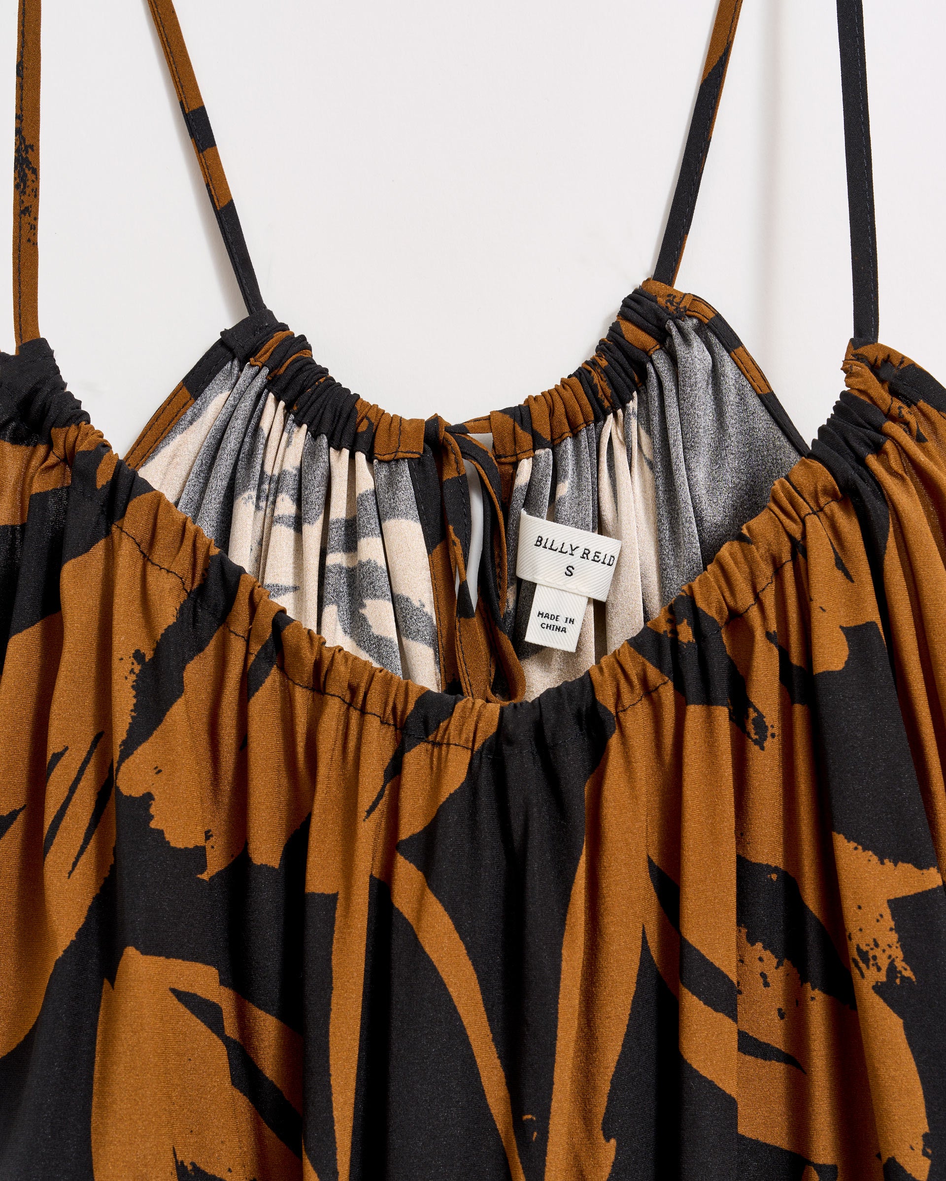 Silk Brush Stroke Floral Shirred Cami