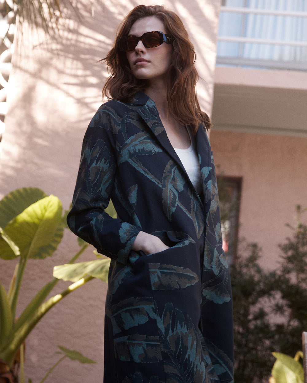 Tropical Oasis Jacquard Coat