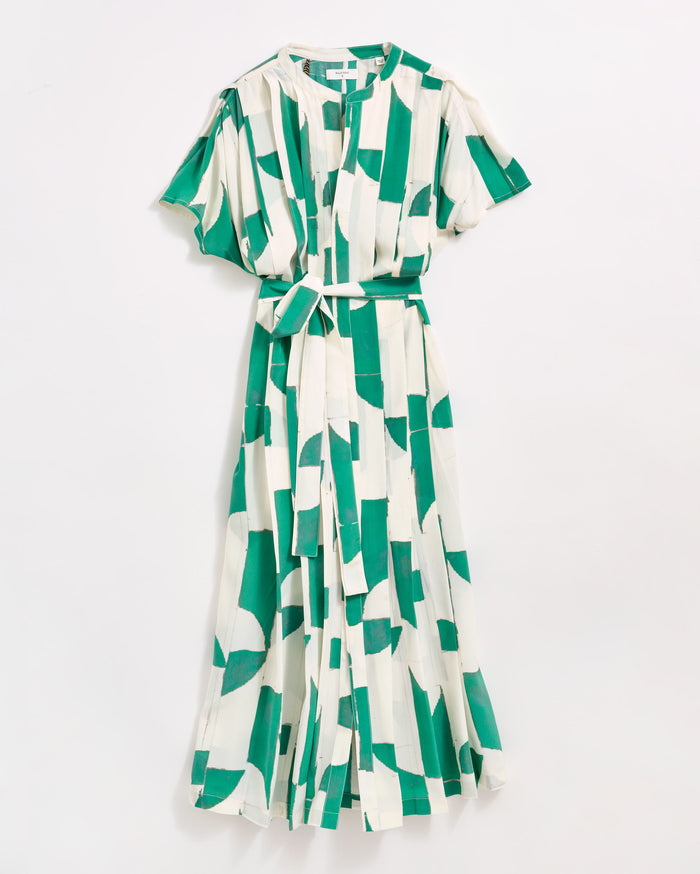 Silk Deco Knife Pleat Dress