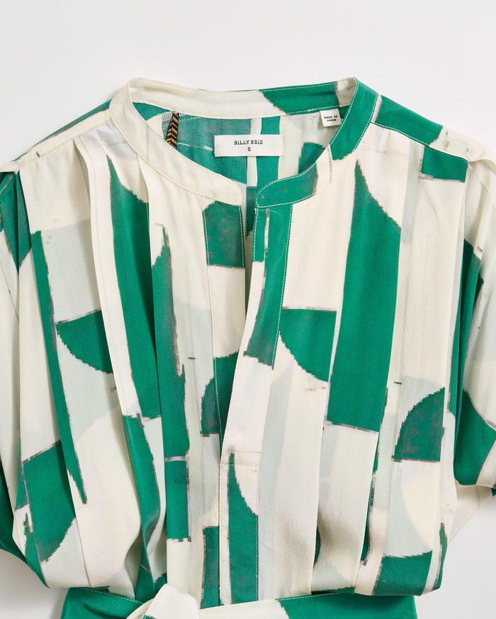 Silk Deco Knife Pleat Dress