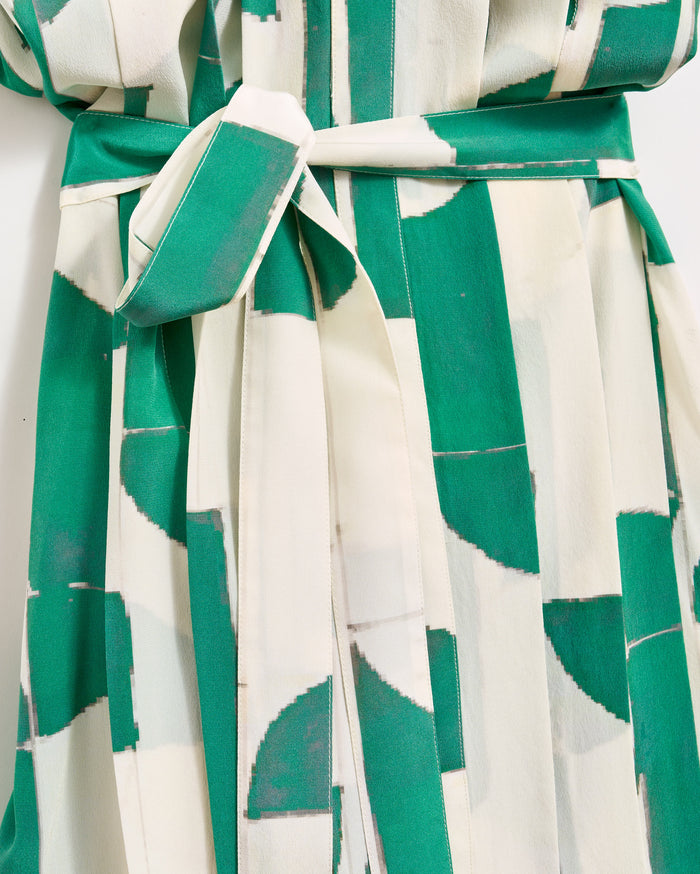 Silk Deco Knife Pleat Dress
