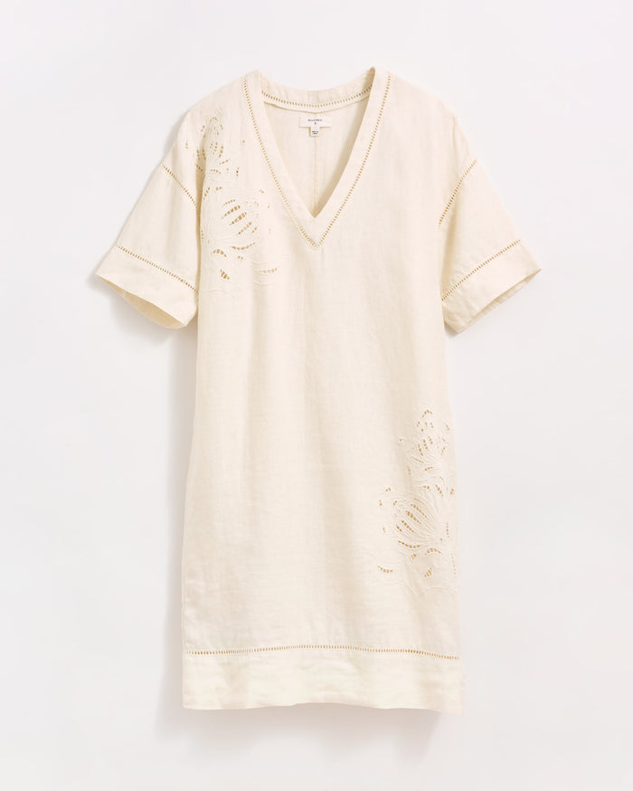 Billy Reid Linen Protea Eyelet Dress, White Billy Reid Linen Protea Eyelet Dress, White