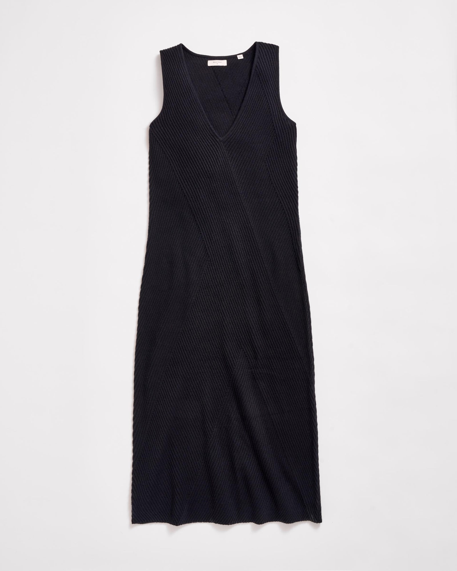 ribbed v neck dress Ribbed V-neck Puff Sleeve Maxi Sweater Dress