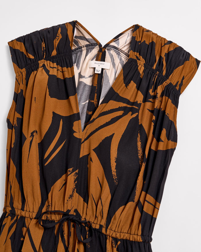 Silk Brush Stroke Floral V-Neck Maxi Dress | Billy Reid Silk Brush Stroke Floral V-Neck Maxi Dress | Billy Reid
