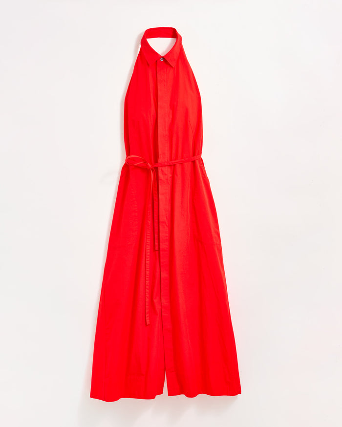 Flame Poplin Halterneck Dress with Pockets | Billy Reid Flame Poplin Halterneck Dress with Pockets | Billy Reid