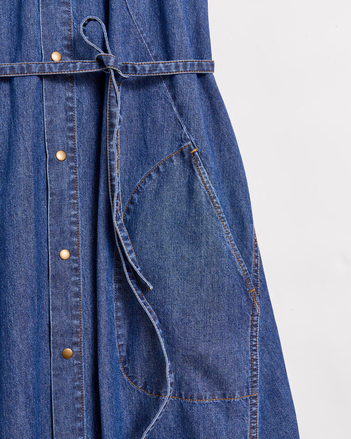 Indigo Denim Halterneck Shirt Dress | Billy Reid Indigo Denim Halterneck Shirt Dress | Billy Reid