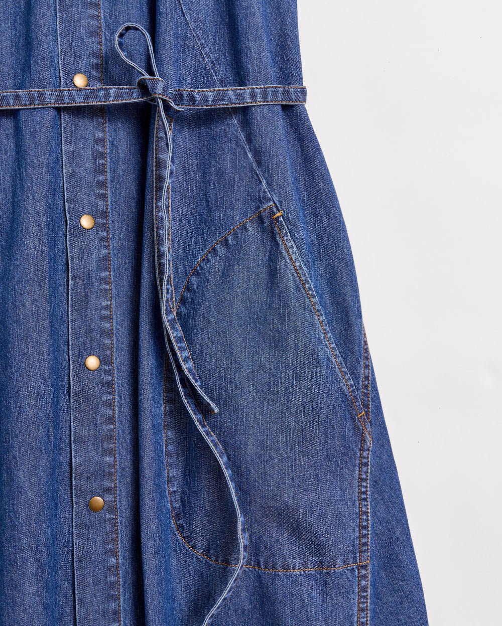 Denim Halterneck Shirt Dress