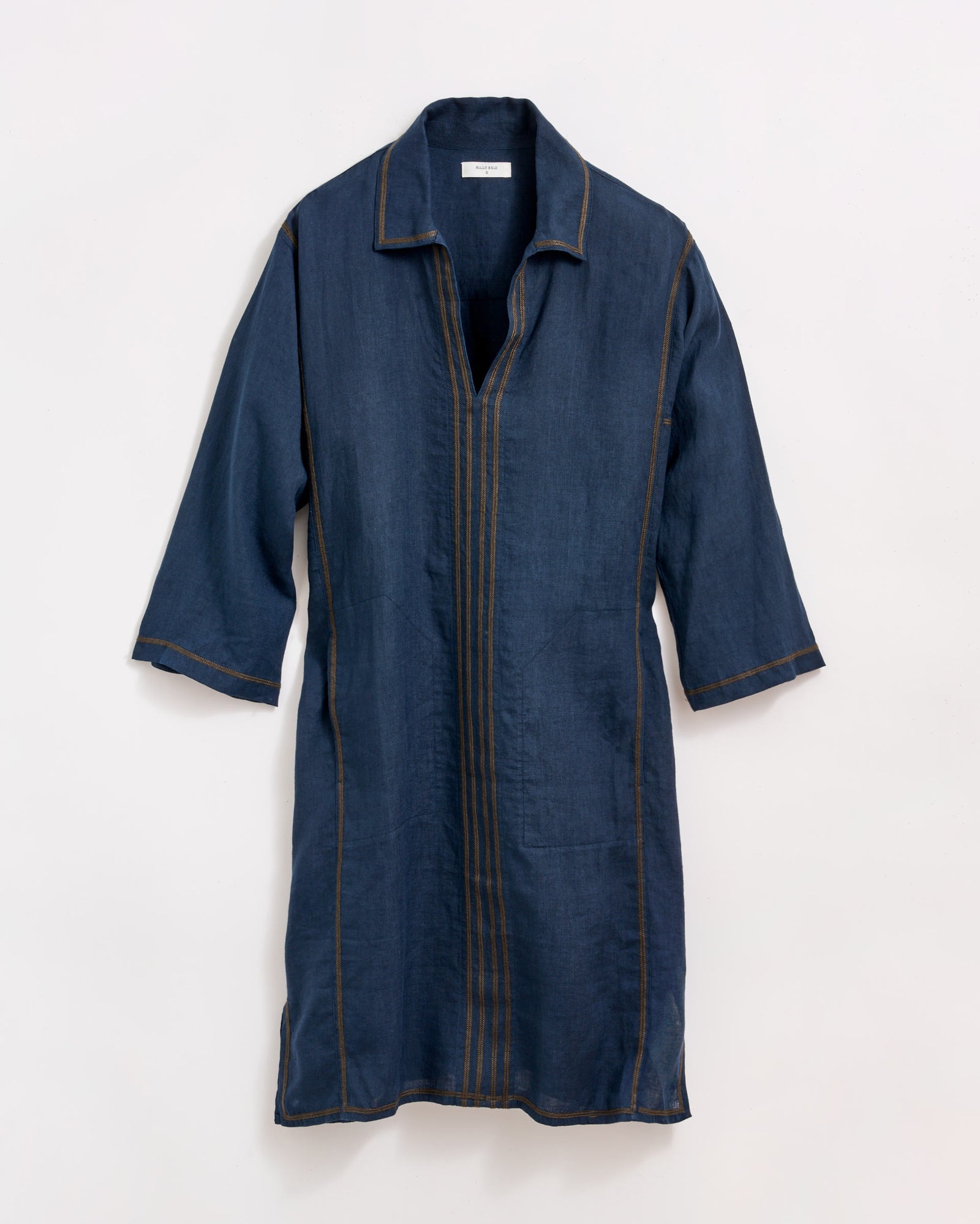 Billy Reid Linen Chainstitch Tunic Dress, Navy Billy Reid Linen Chainstitch Tunic Dress, Navy