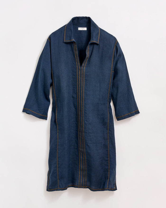 Linen Chainstitch Tunic Dress - 100% Linen | Billy Reid Linen Chainstitch Tunic Dress - 100% Linen | Billy Reid