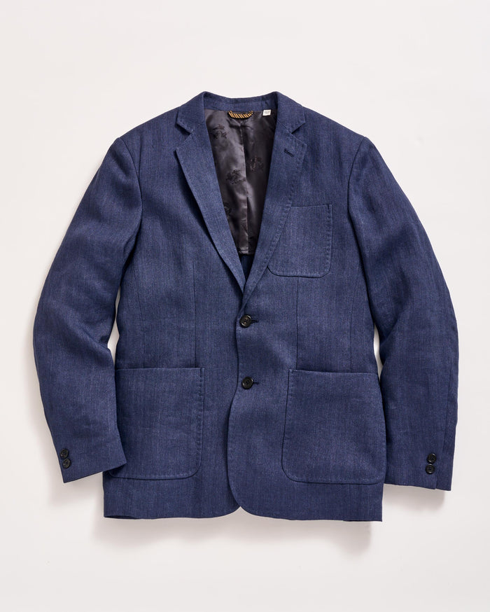 Herringbone Archie Jacket in Navy