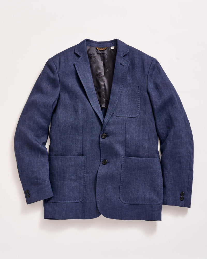 Herringbone Archie Jacket in Navy