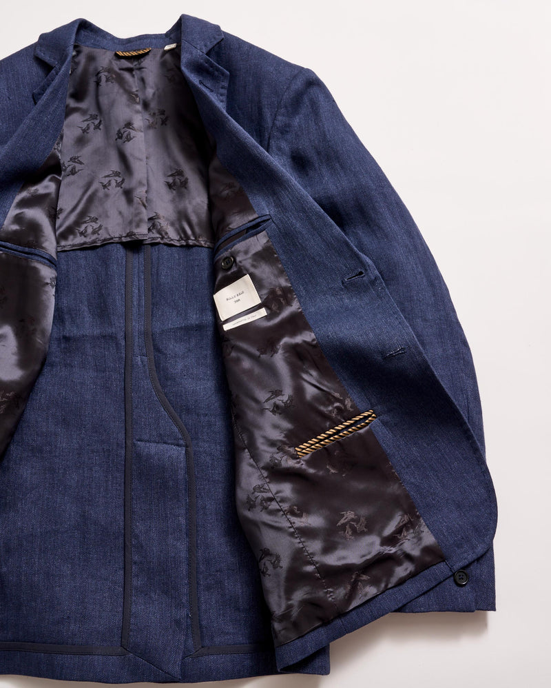 Herringbone Archie Jacket in Navy