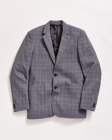 Micro Plaid Walton Jacket in Blue/Multi