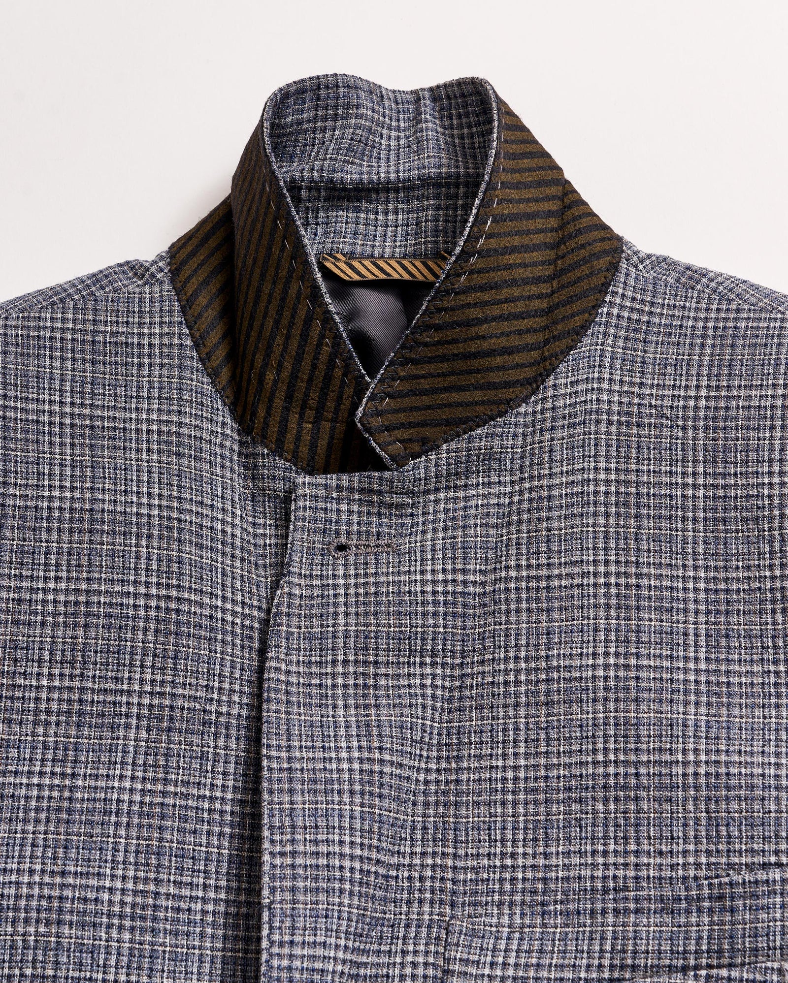 Micro Plaid Walton Jacket in Blue/Multi