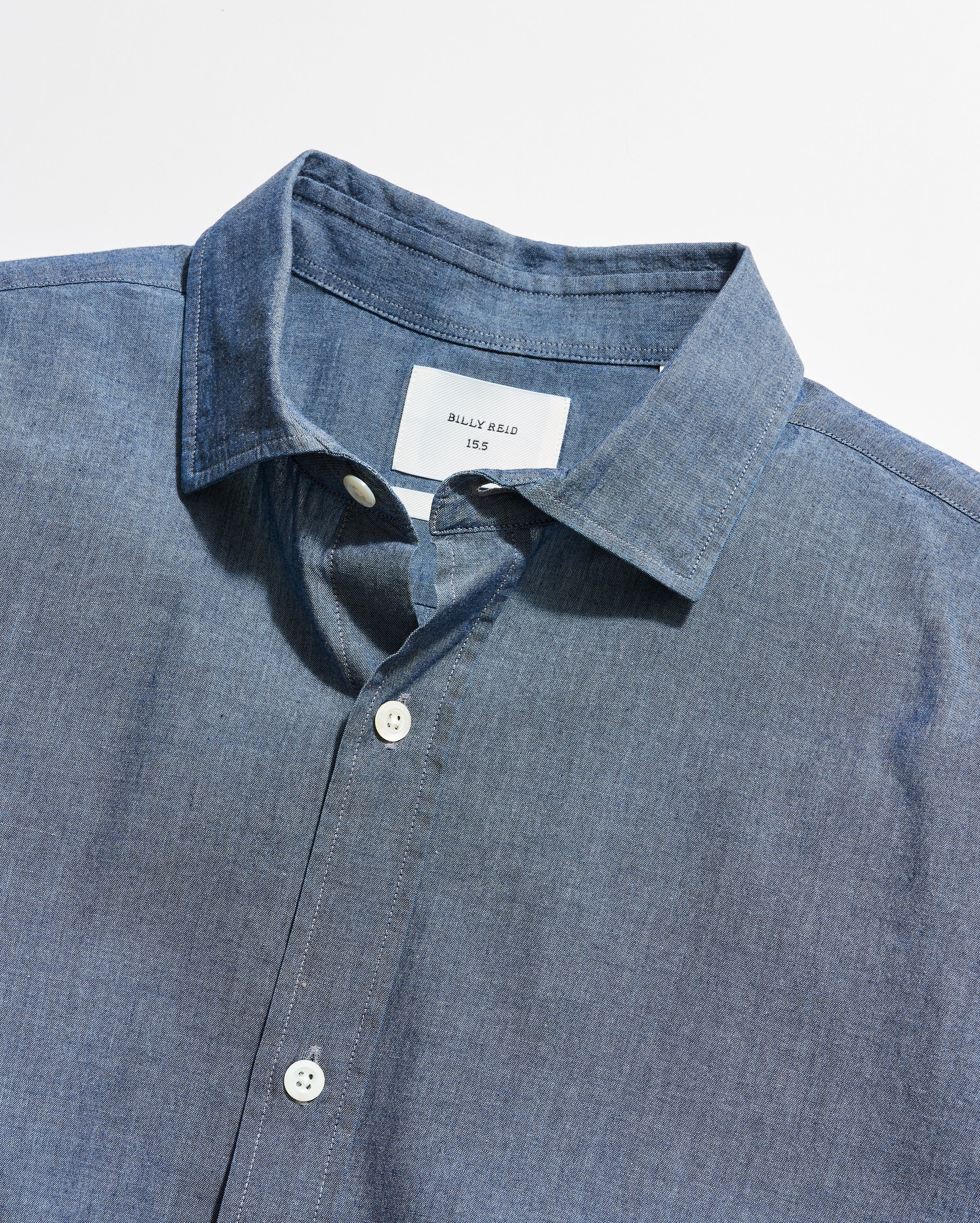 Chambray Holt Dress Shirt, Spread Collar | Billy Reid